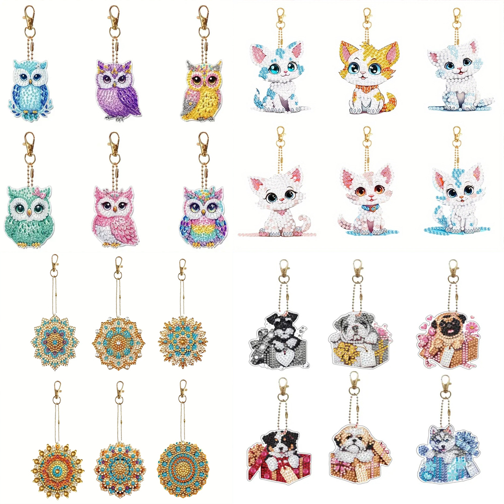 Resin Art Diy - 6-częściowy zestaw DIY Breloczek z Diamentami