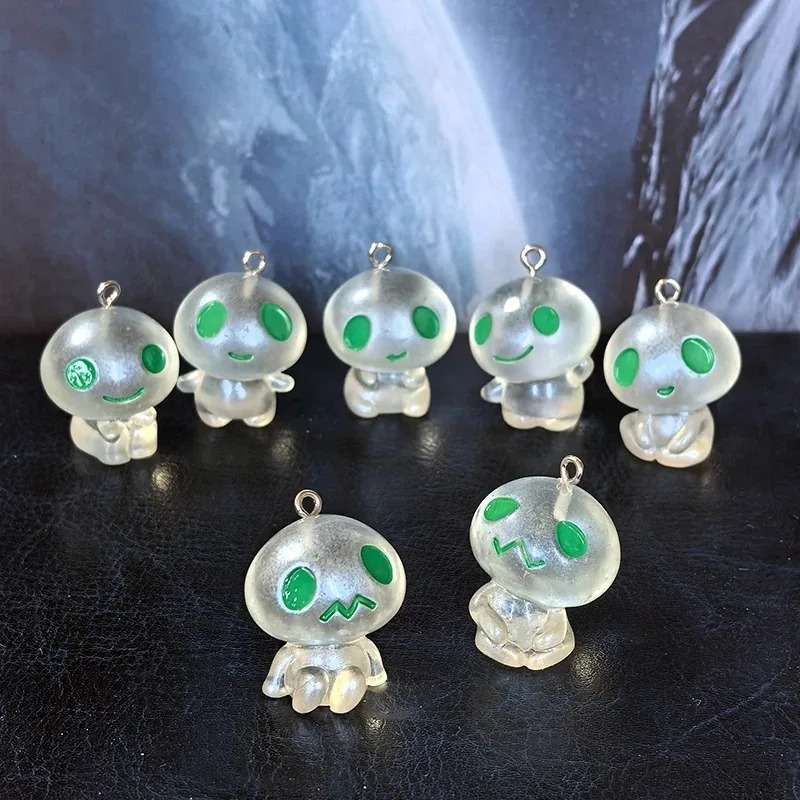 Resin Art Keychain - 7 szt. Świecące w ciemności żywiczne