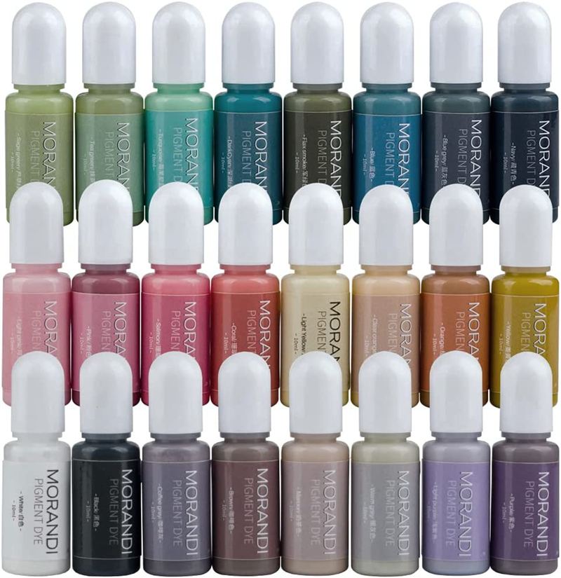 24 Kolory Pigmentów Morandi, K – Resin Pigment Alcohol Ink recenzja i cena