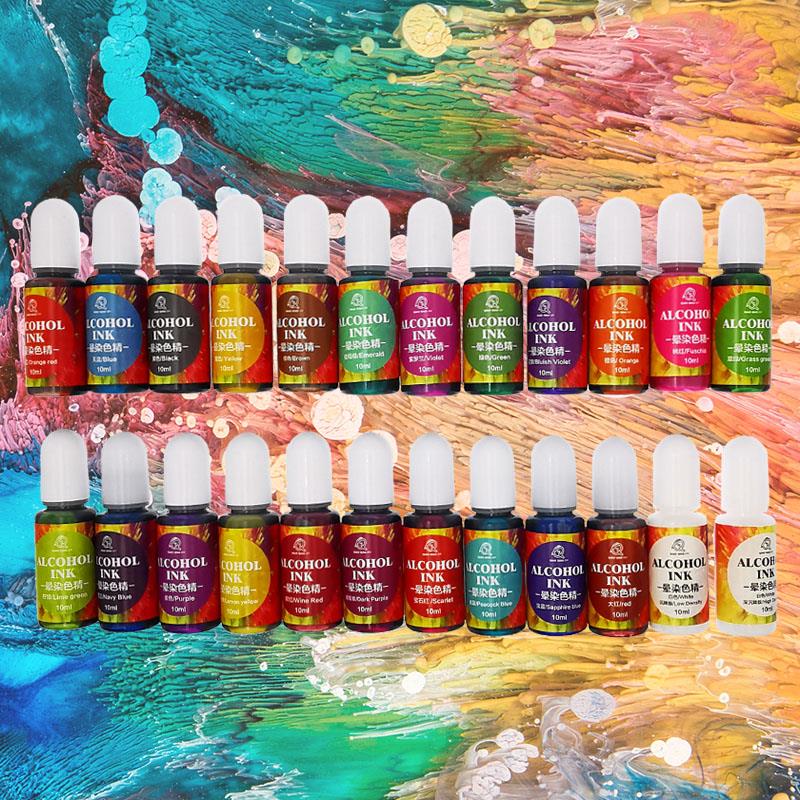 24 kolor 10ml Art Ink alkohol  – Resin Pigment Alcohol Ink recenzja i cena