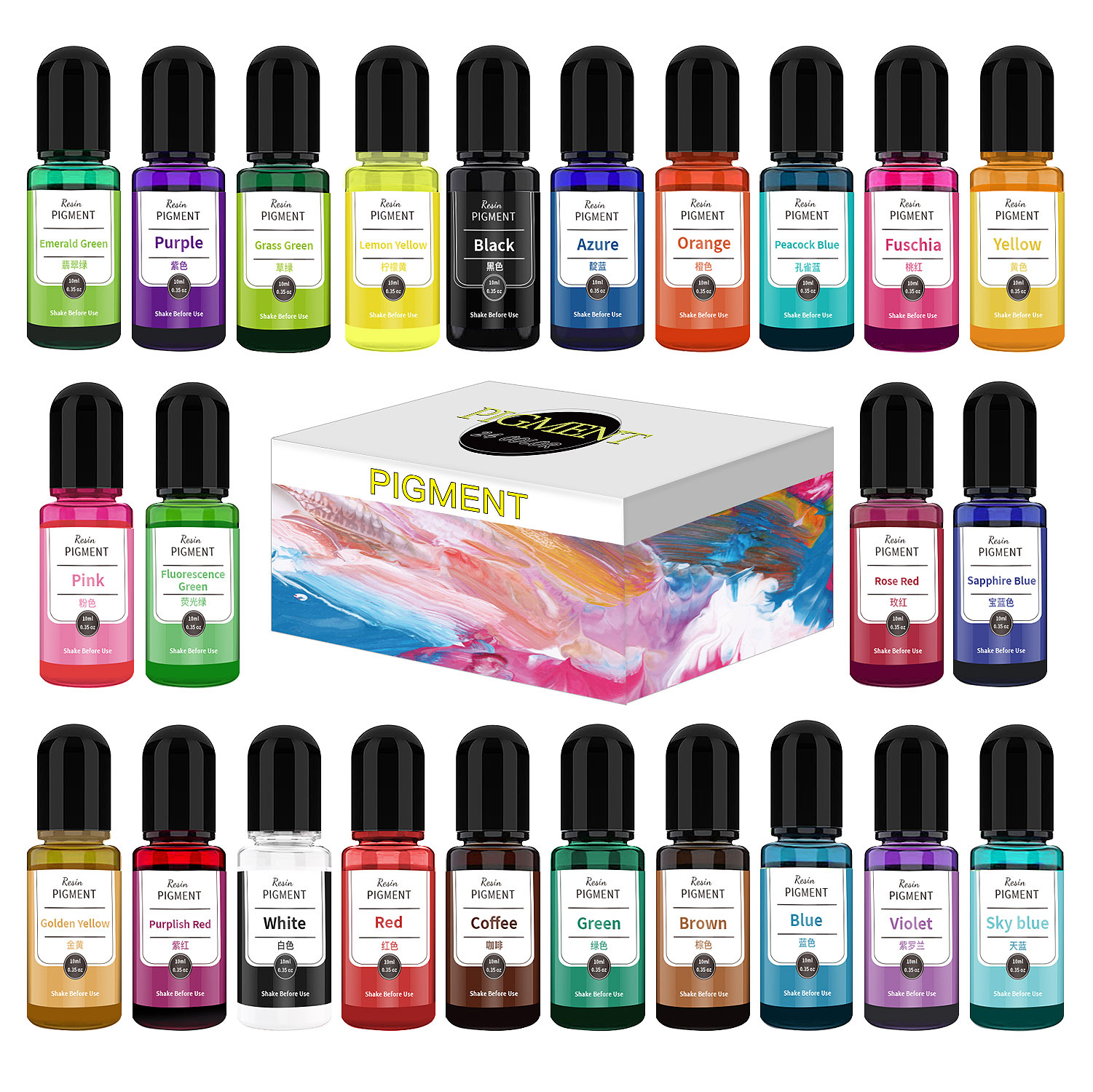 24 kolorowy atrament artystycz – Resin Pigment Alcohol Ink recenzja i cena